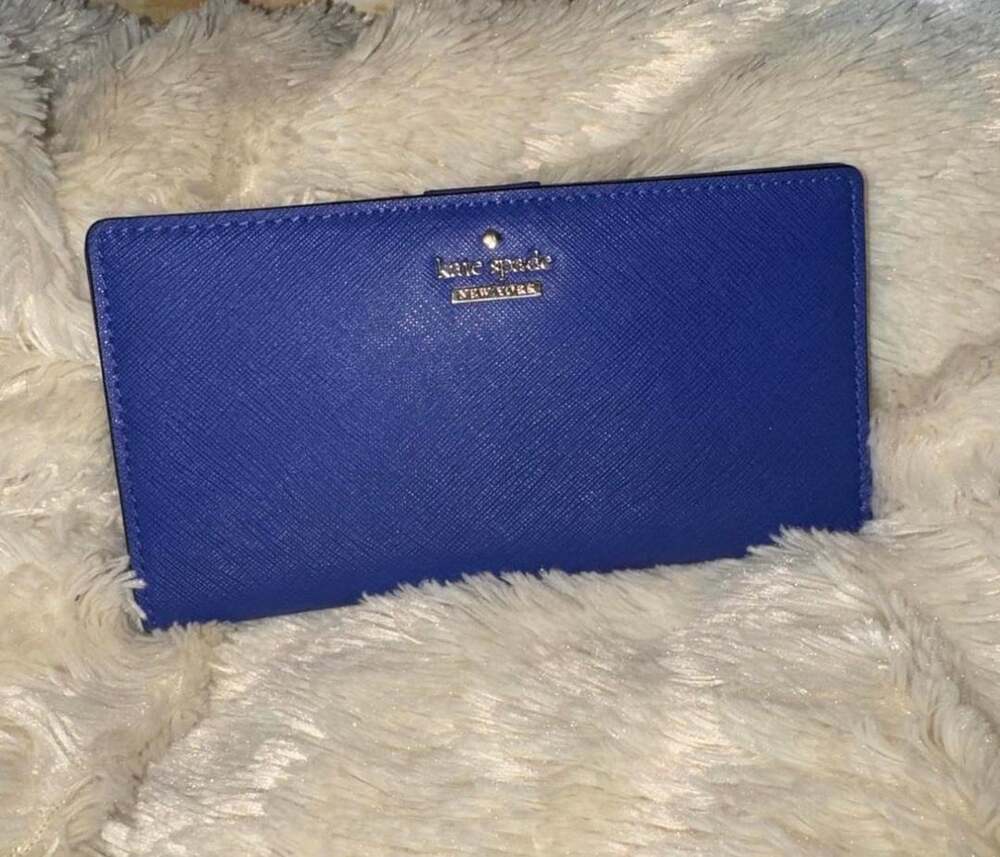 Kate Spade New York Stacy Saffiano Leather Wallet Blue